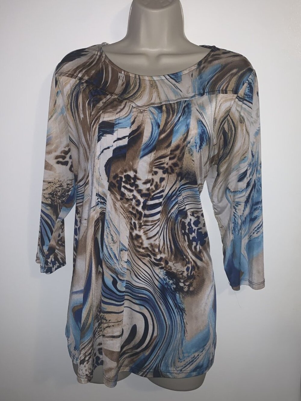 Southern Lady Size M, 3/4 Length Sleeve Womens Tunic Summer Blouse